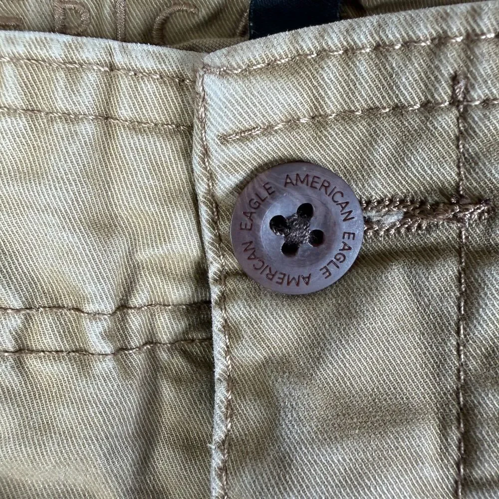 VINTAGE AMERICAN EAGLE Cargo Pant Men 32x34 Khaki Flex Utility Straight Workwear